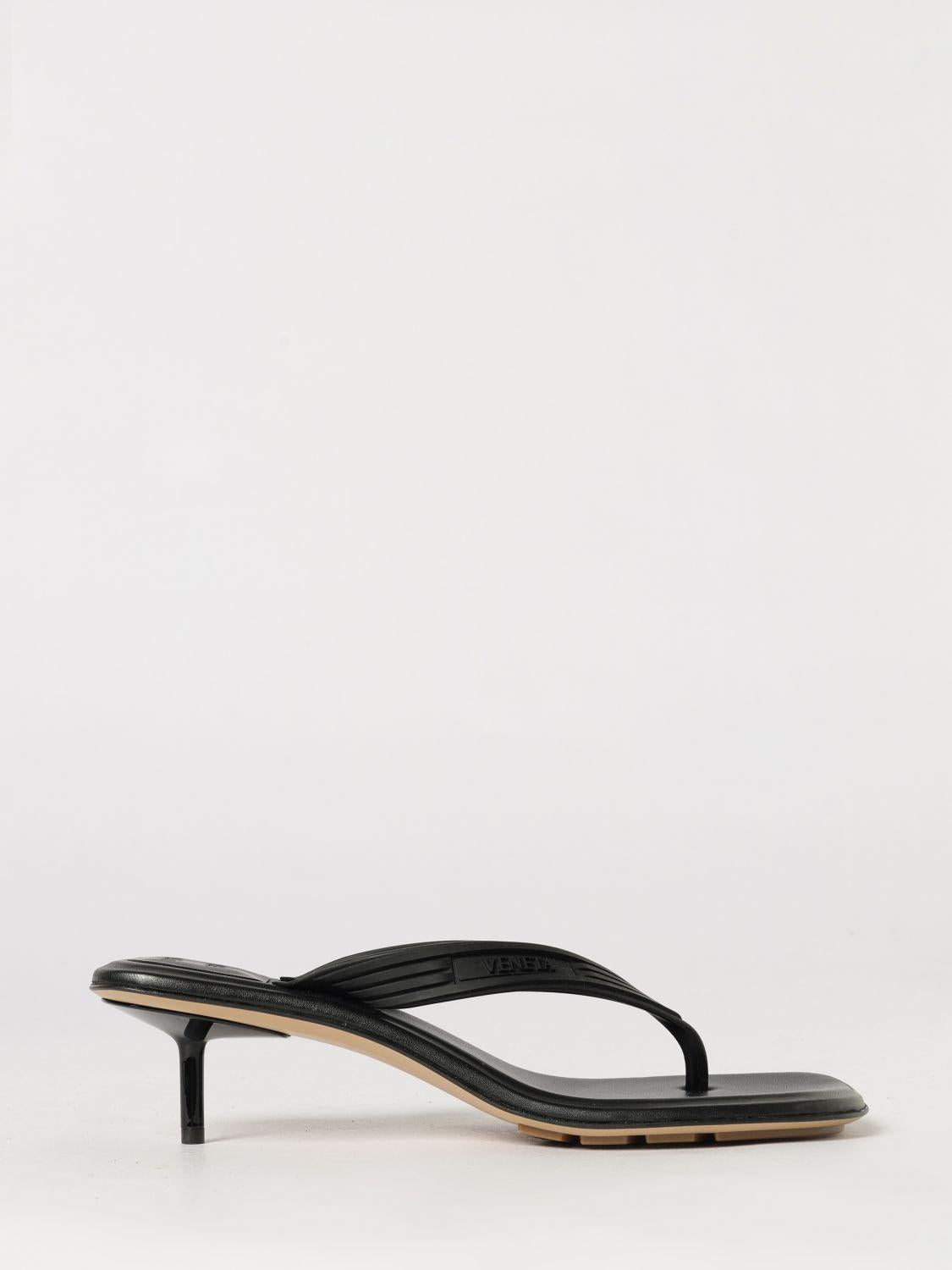 Bottega Veneta Black Leather Strappy Sandals