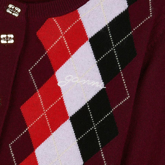 GANNI Women’s Check Knit Cardigan