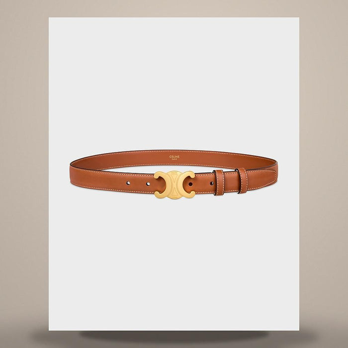 CELINE Triomphe Belt 25mm Natural Calfskin Tan