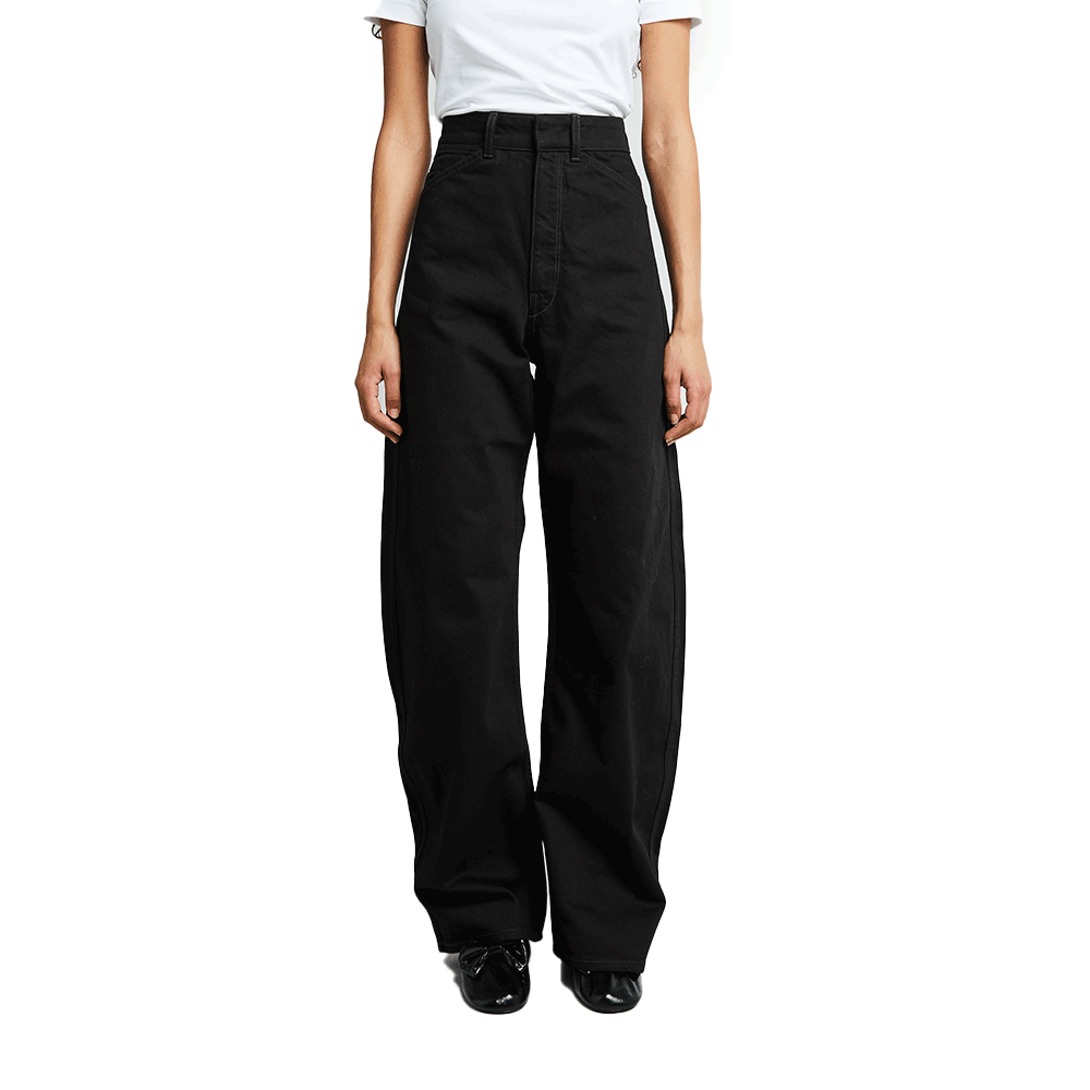 Lemaire High-Waist Curved Pants Women Black PA1264 LD105