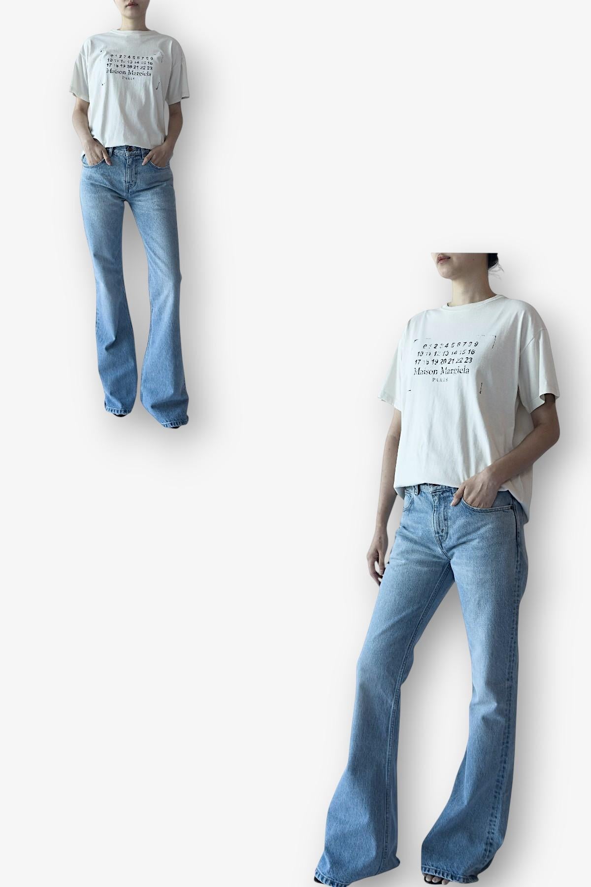 Maison Margiela Stitch Logo Stamp Logo Short Sleeve T-Shirt White