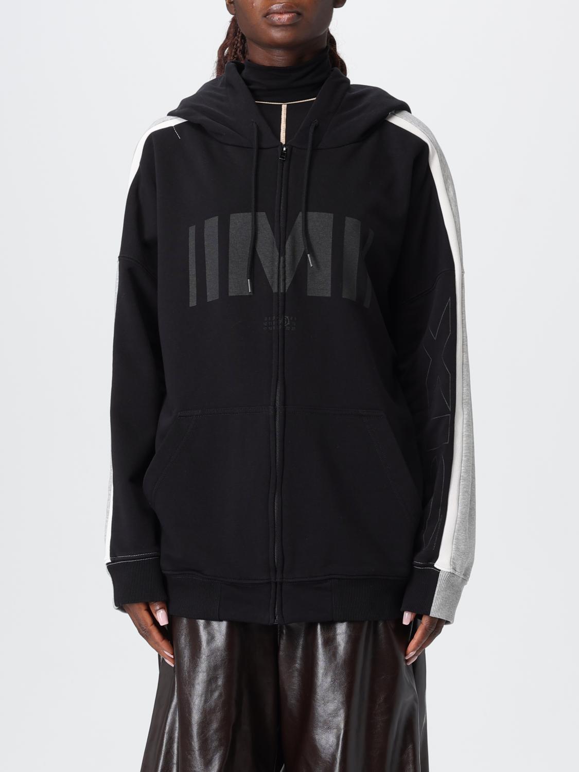 Maison Margiela Gray Cotton Logo Hoodie for Women