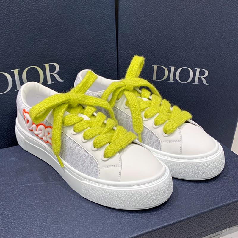 DIOR Men's Sneakers Calfskin Canvas Low-Top Limited Edition B33