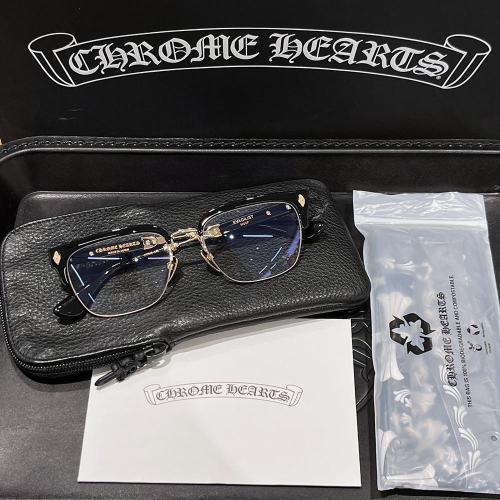Chrome Hearts Black Gold Plate Eyeglasses Unisex