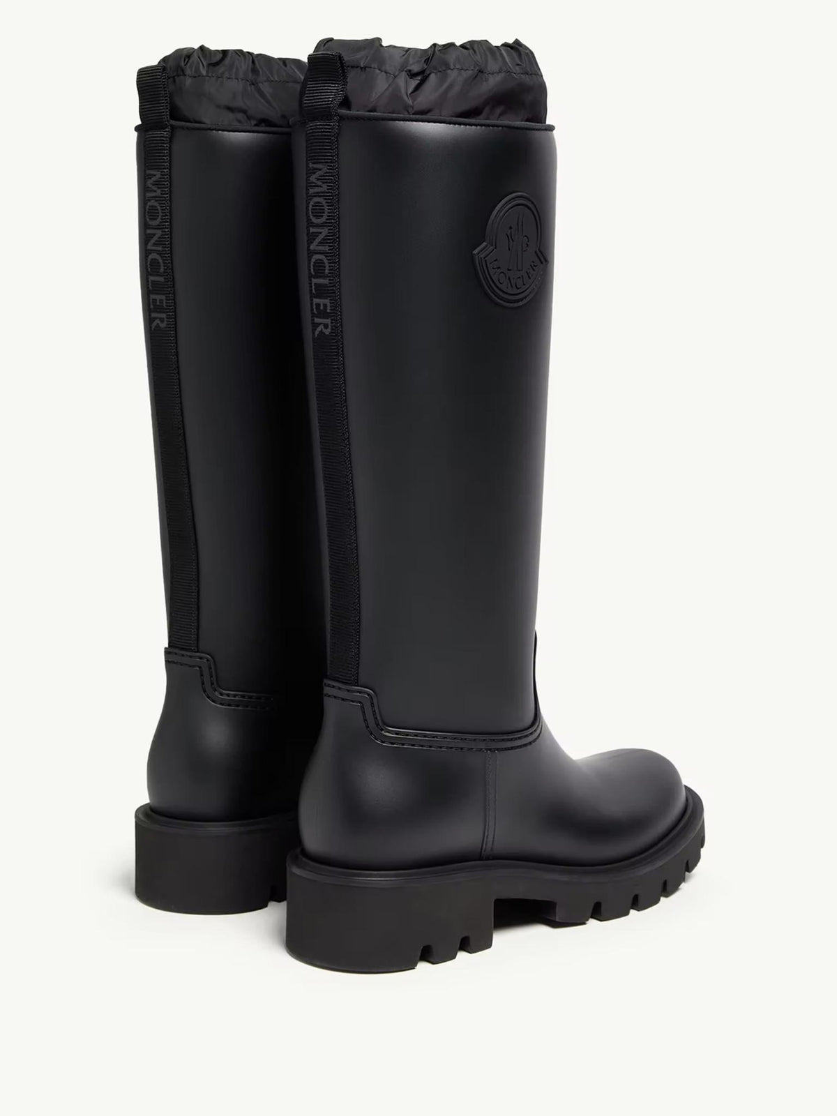 Moncler Black Leather Mid-Calf Ankle Boots