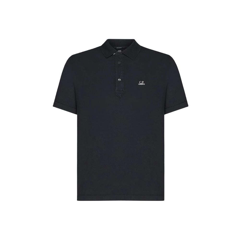 CP Company Logo Embroidered Polo T-Shirt Navy Men
