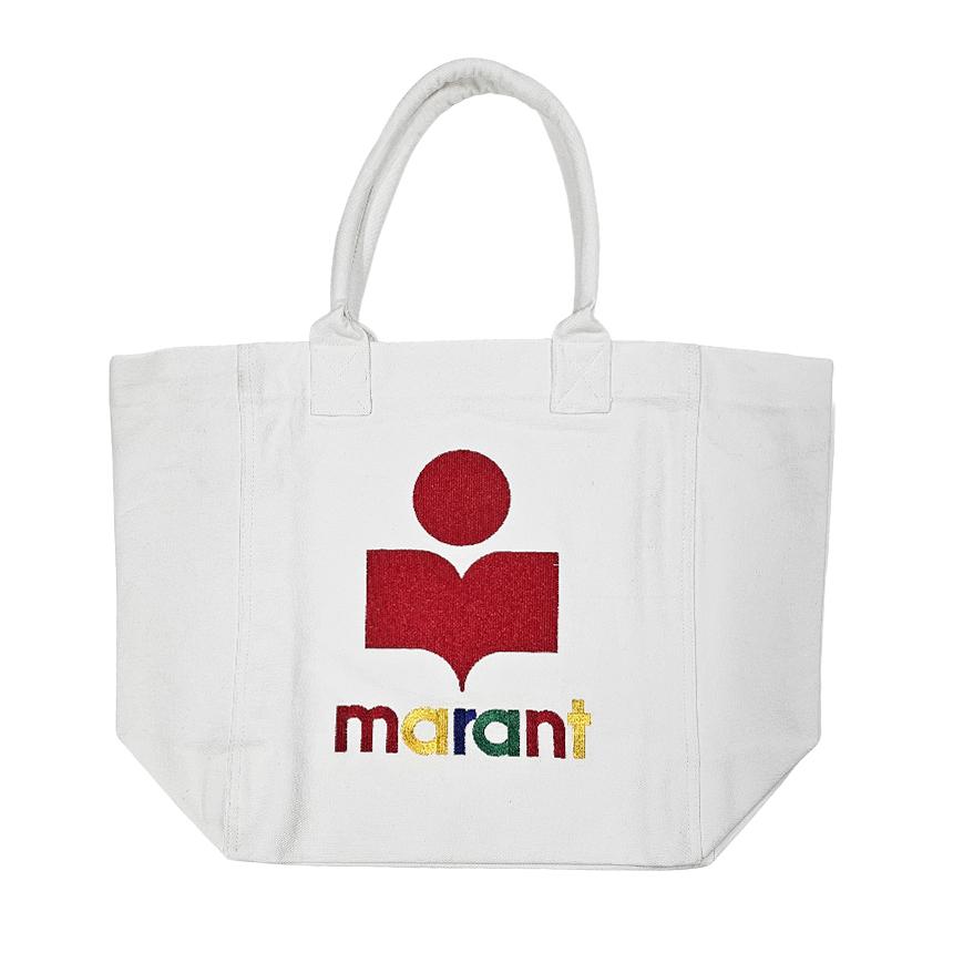 Isabel Marant Yenky White Rainbow Canvas Shoulder Tote Bag PM0020