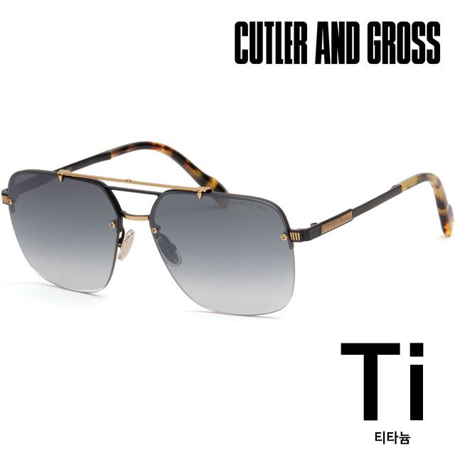 Cutler and Gross Titanium Aviator Rimless Oversized Sunglasses CGSN1373 001