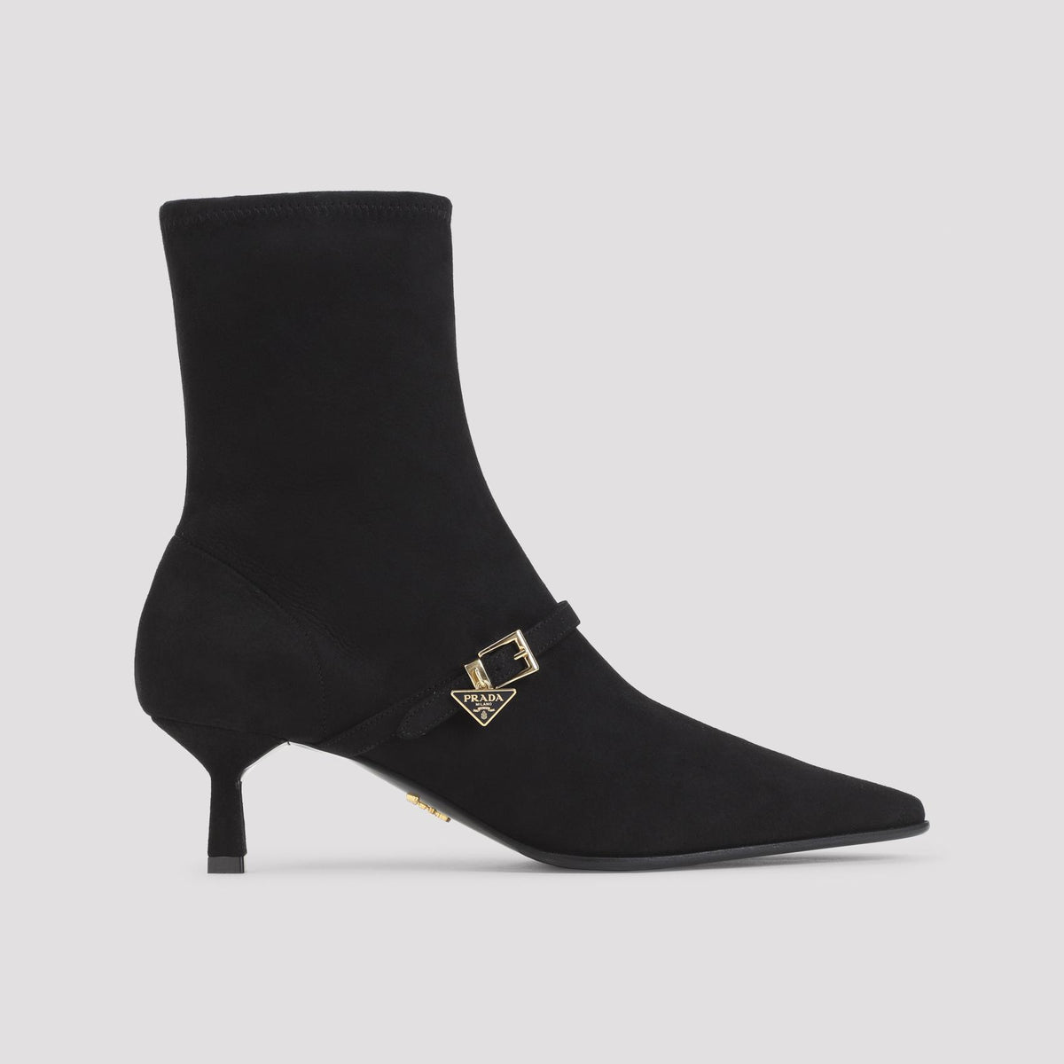 PRADA Black Leather Ankle Boots
