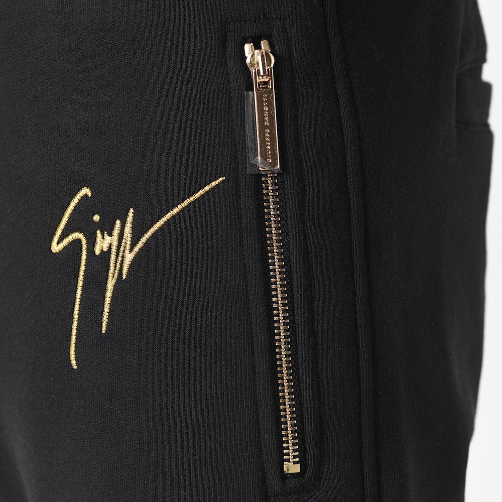 Giuseppe Zanotti Logo Embroidered Black Jogger Sweatpants