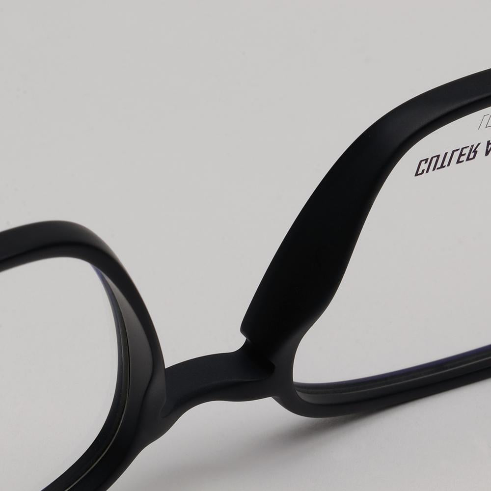 Cutler and Gross Matte Black Lightweight Acetate Eyeglass Frames Un CGOP1360 001