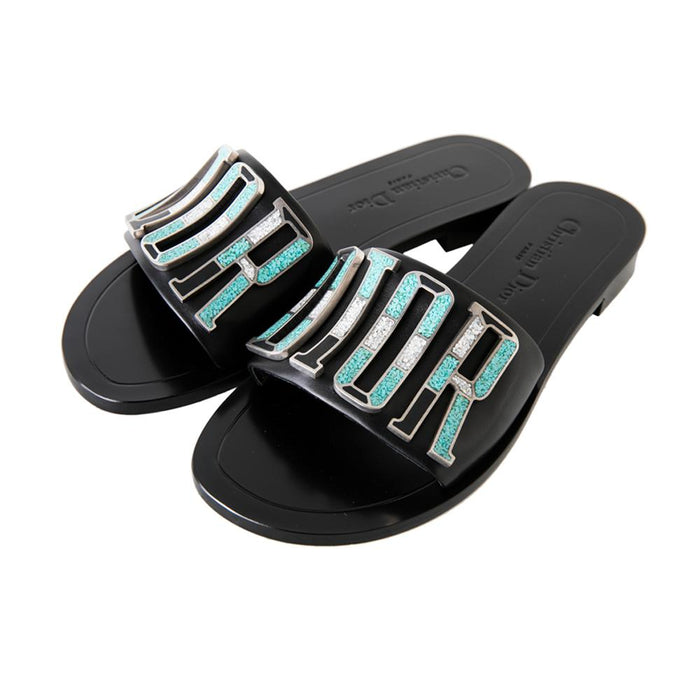 DIOR Metal Logo Mule Slippers Black KCF155VEAS 900