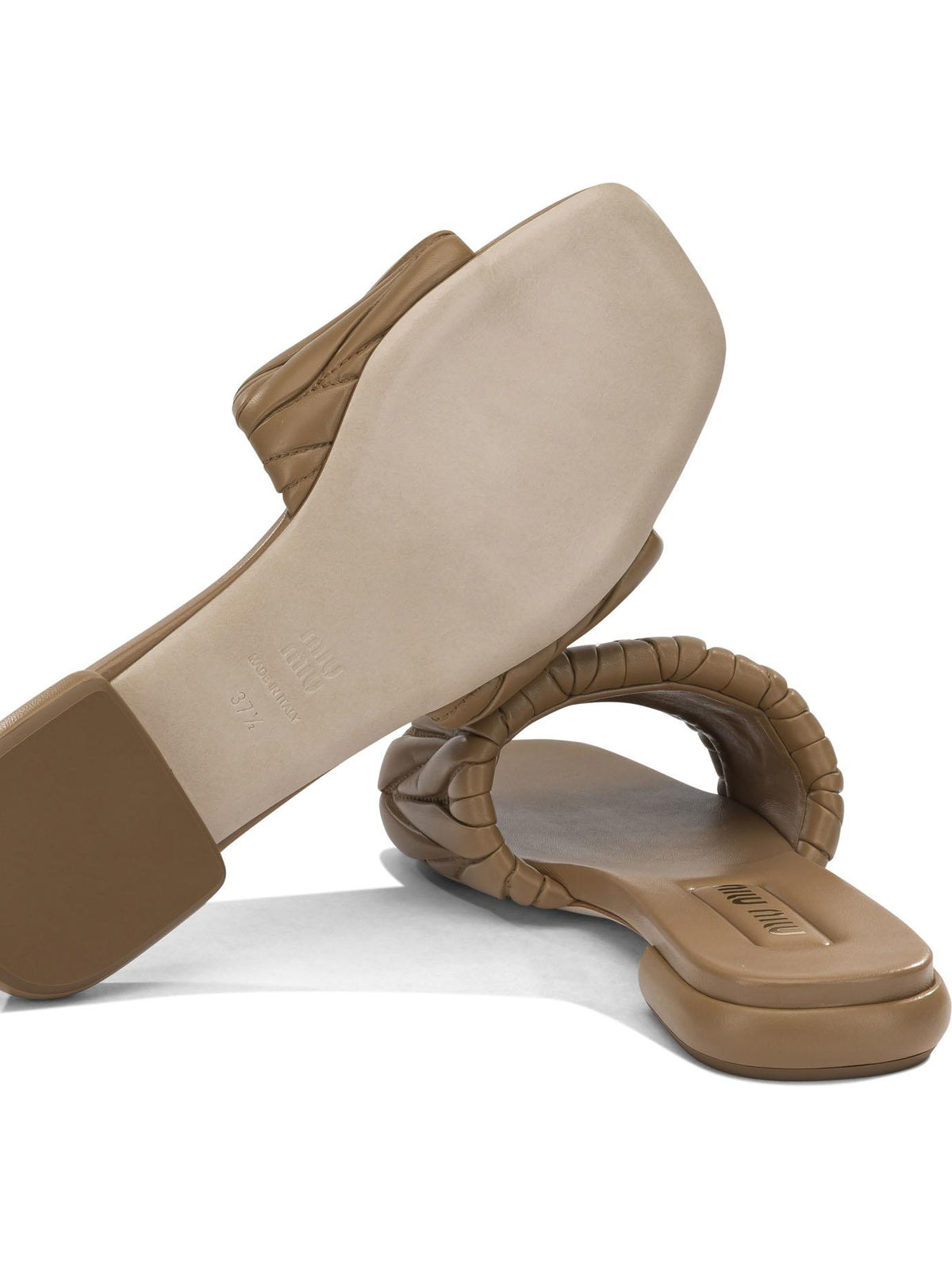 Miu Miu Leather Slide Slippers Black Women’s