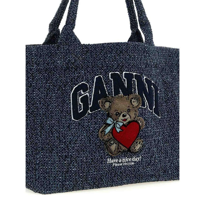 GANNI Bear Denim Tote Bag Shoulder Bag