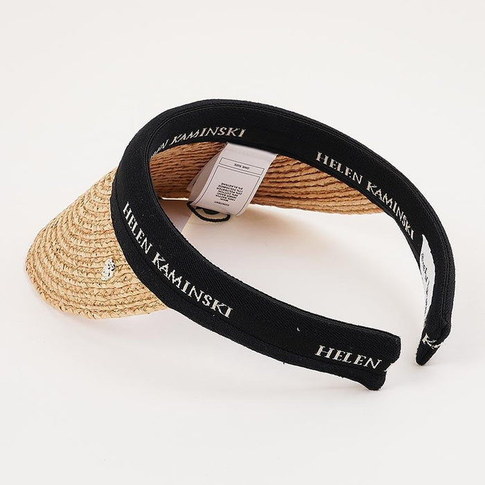 HELEN KAMINSKI Natural Visor Cap Women Bianca 8 Black Logo
