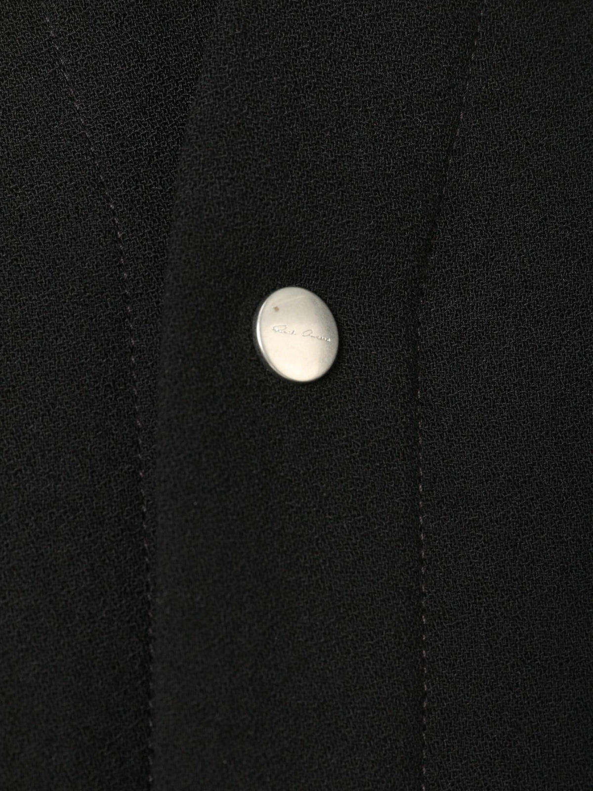 Rick Owens Wool Sable Larry Fogpocket Long Sleeve Shirt Black