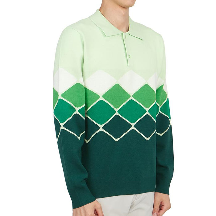 J LINDEBERG Men’s Collared Knit Sweater Golf Navy