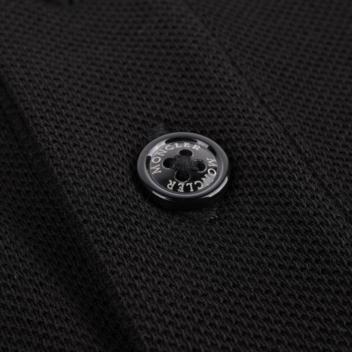 Moncler Logo Patch Polo Shirt Black Men’s Cotton