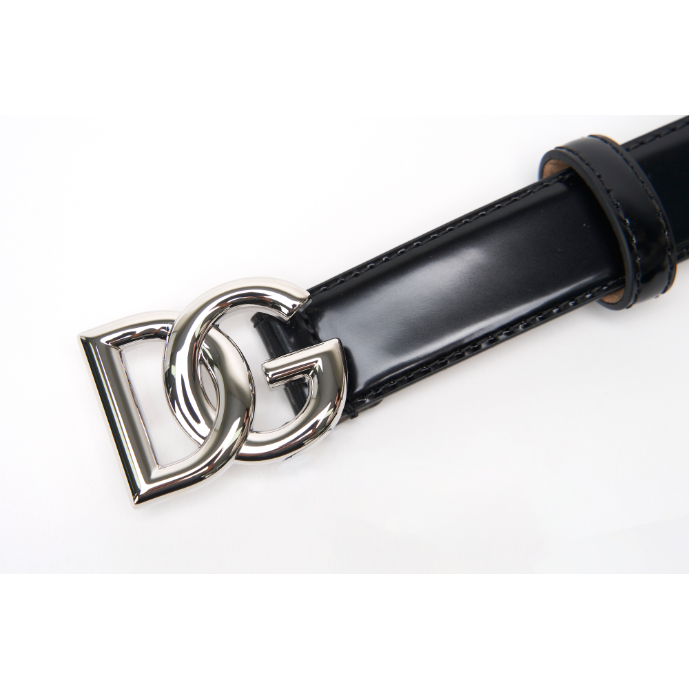 Dolce&Gabbana DG Logo Women’s Belt Gold/Silver-Tone Leather Belt