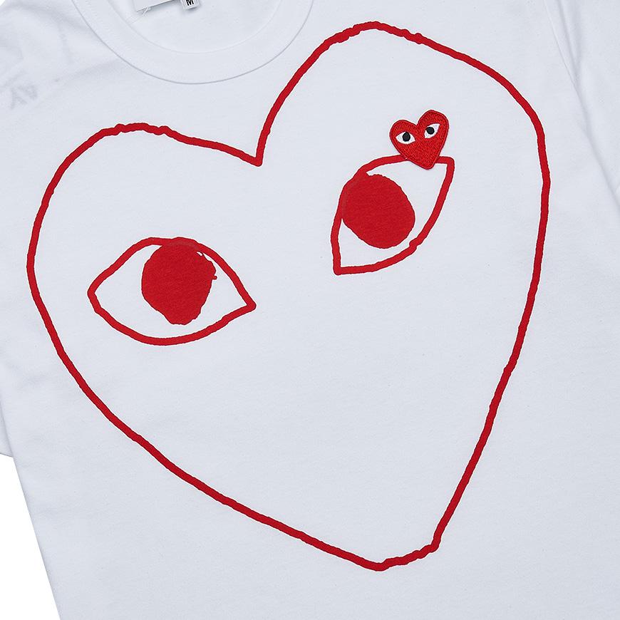 Comme des Garcons Unisex Heart Logo T-Shirt AX T100 051 WHITE