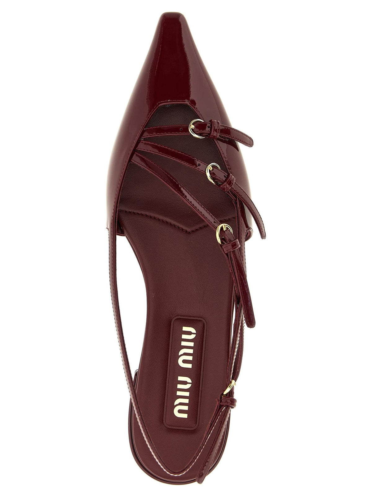 Miu Miu Beige Leather Flat Shoes