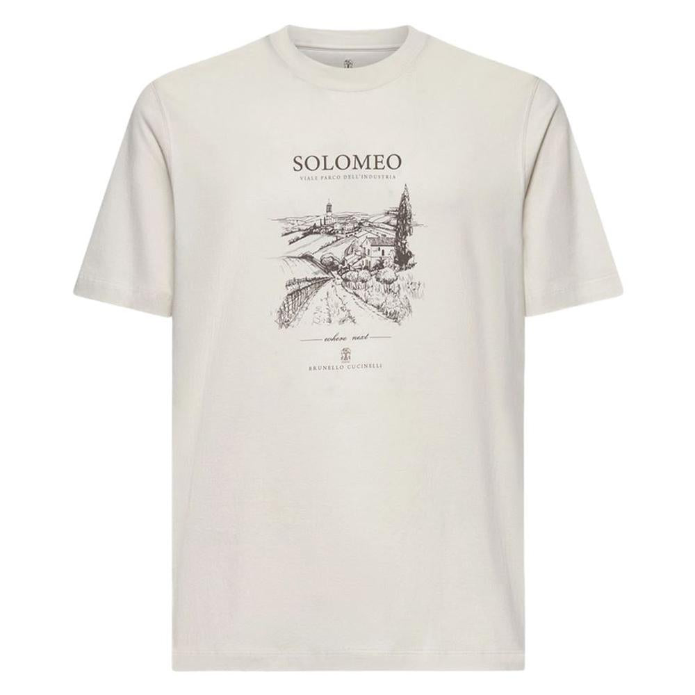 Brunello Cucinelli Cotton Jersey Solomeo T-Shirt Panama Unisex