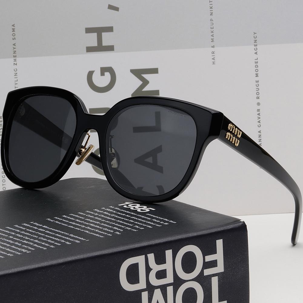 Miu Miu Black Acetate Square Oversized Unisex Sunglasses SMU01Z 1AB 5S0