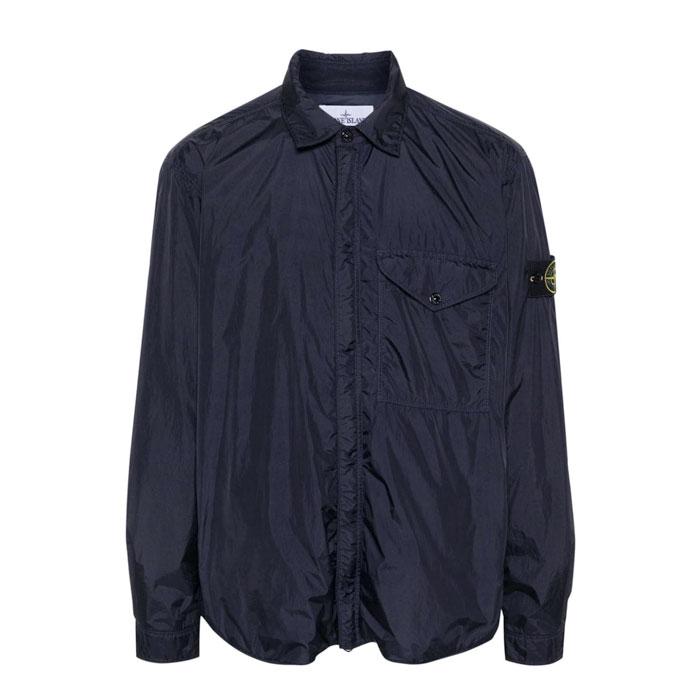 STONE ISLAND Crinkle Reps Overshirt Jacket Navy