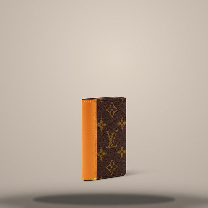 Louis Vuitton Monogram Archive Coated Canvas Cowhide Pocket Organizer Card Holde
