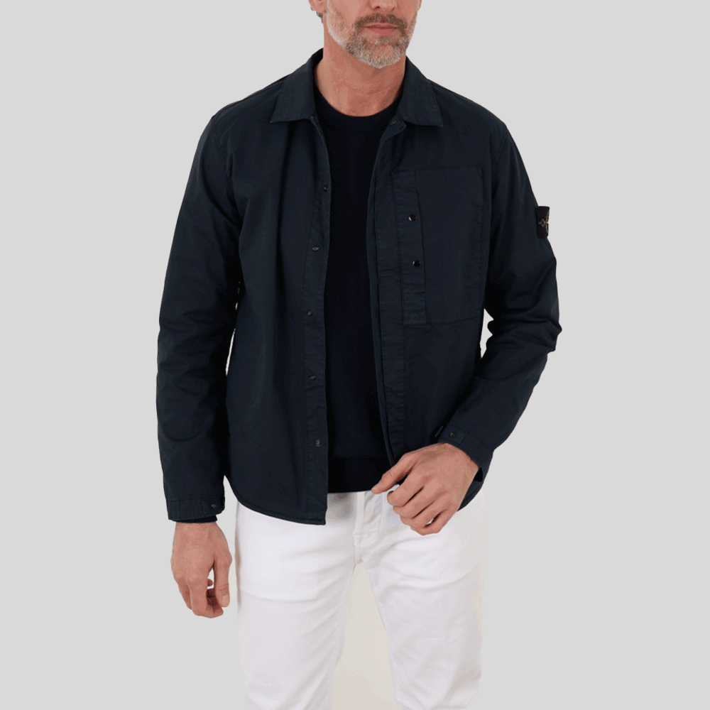 STONE ISLAND Men Stretch TC Overshirt Long Sleeve Shirt 1200033 S0010 V0020