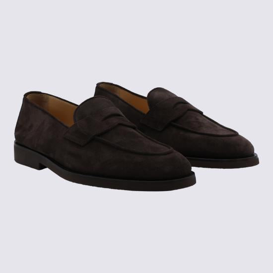 Brunello Cucinelli Mocha Suede Low-Top Sneakers for Men