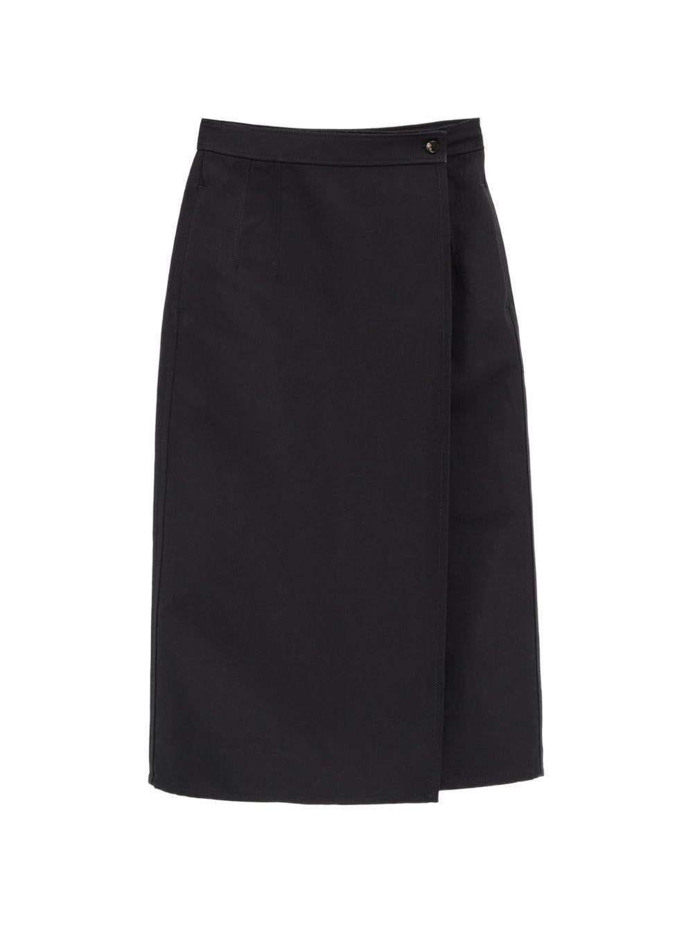 Bottega Veneta Black Wool Midi Skirt