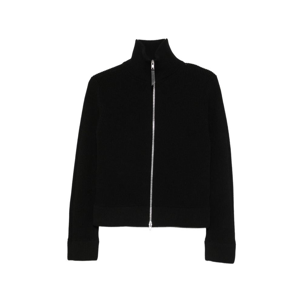 Maison Margiela Black Wool Zip-Up Knit Cardigan