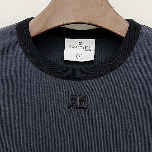 courreges Logo Heritage Contrast Short Sleeve T-Shirt 125JTS017JS0203 B155