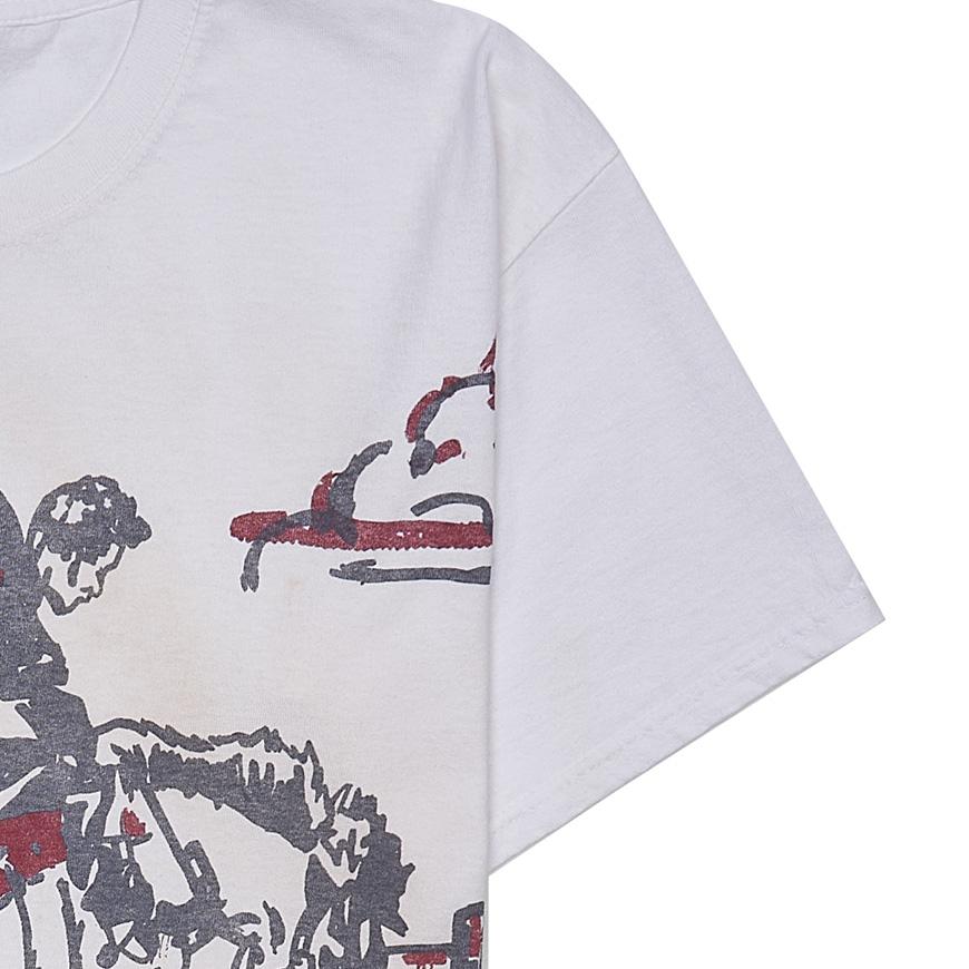 Wild Donkey Unisex Cowboy Graphic T-Shirt Dirty White