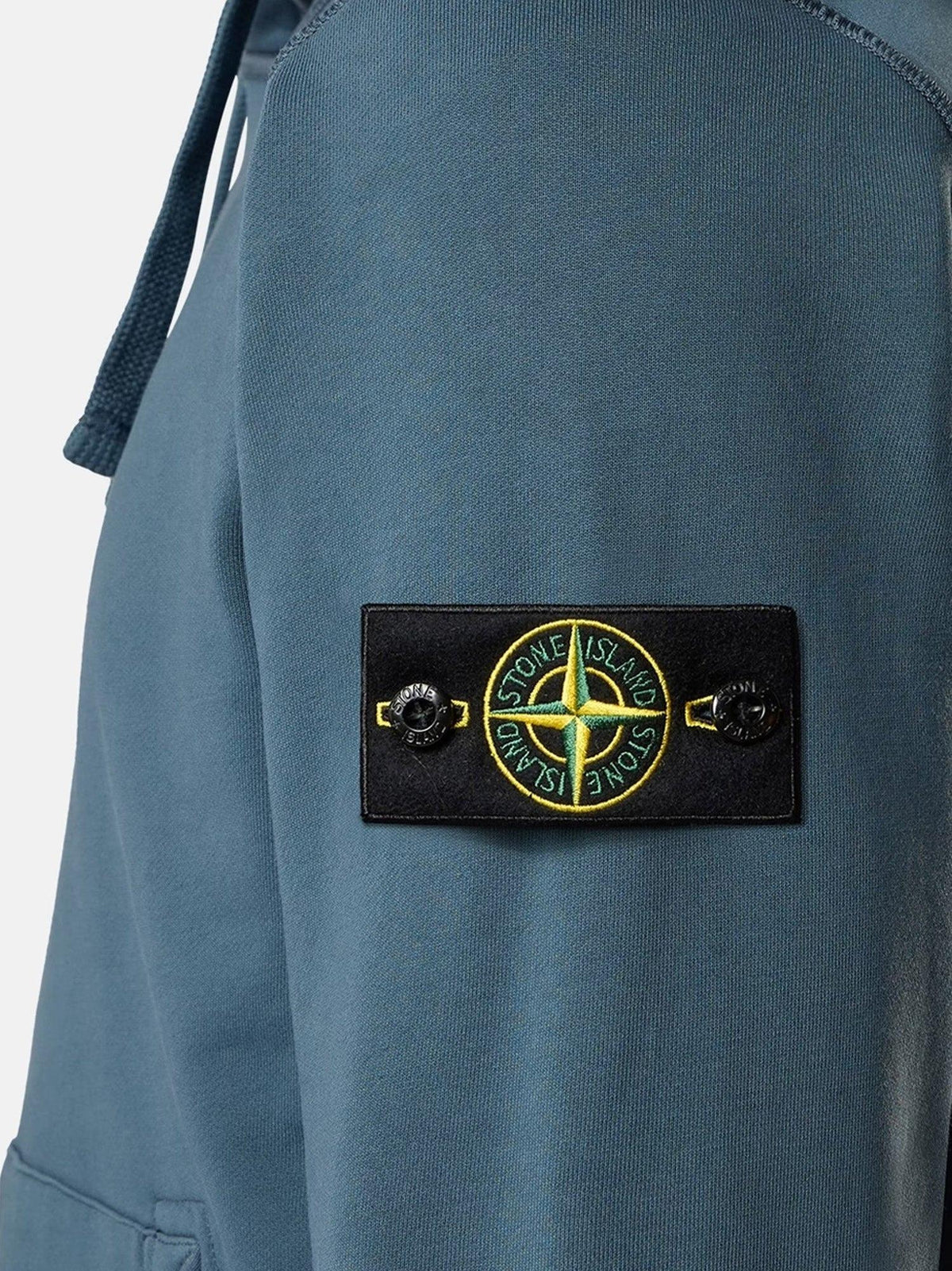 STONE ISLAND Cotton Fleece Pullover Hoodie Men’s Navy