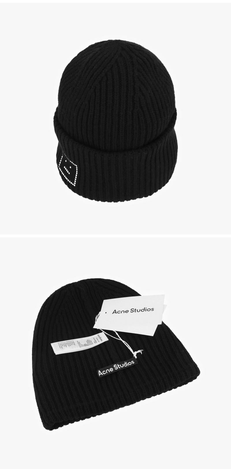Acne Studios Unisex Knit Beanie Hat C40390 BLACK