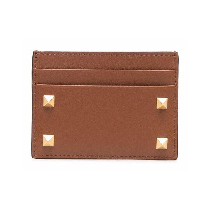 VALENTINO Rockstud Leather Card Holder Wallet Unisex