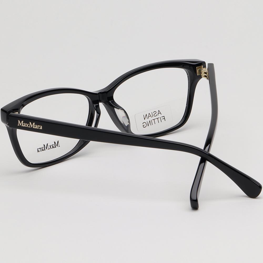 Max Mara Rectangular Acetate Eyeglass Frames Asian Fit Unisex MM5013F 001