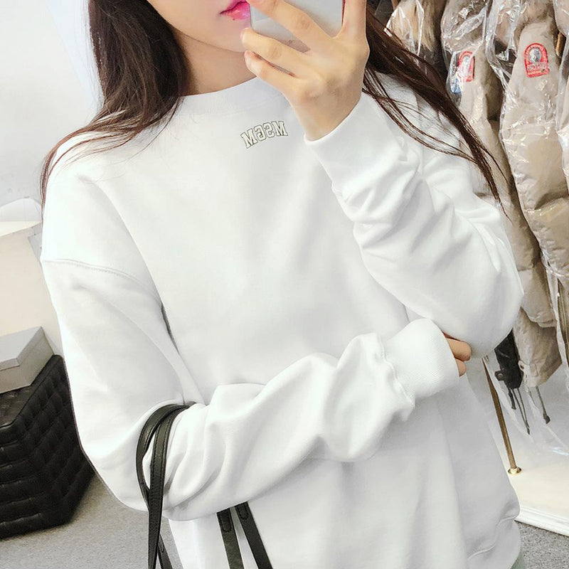 MSGM Small Logo Crewneck Sweatshirt White Women’s 2441MDM109 184298 01