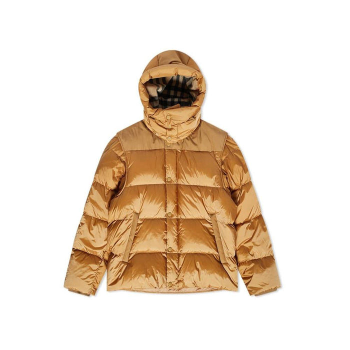 BURBERRY Detachable Check Detail Short Down Jacket Warm Honey Men