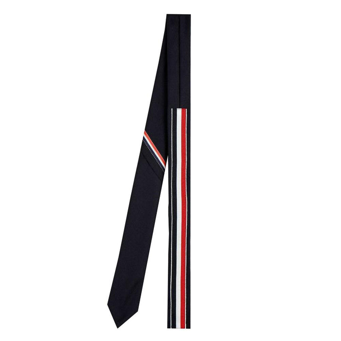 THOM BROWNE Classic Tricolor Selvedge Wool Tie MNL021A F0147 415