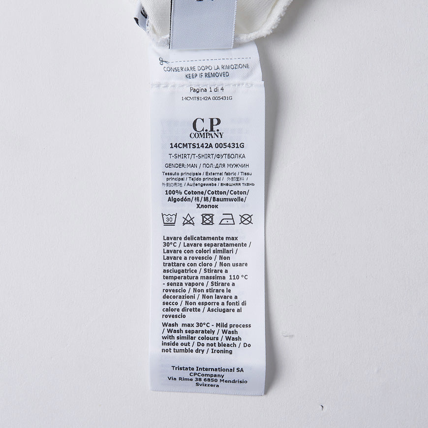 CP Company Logo Print Short Sleeve T-Shirt White Men