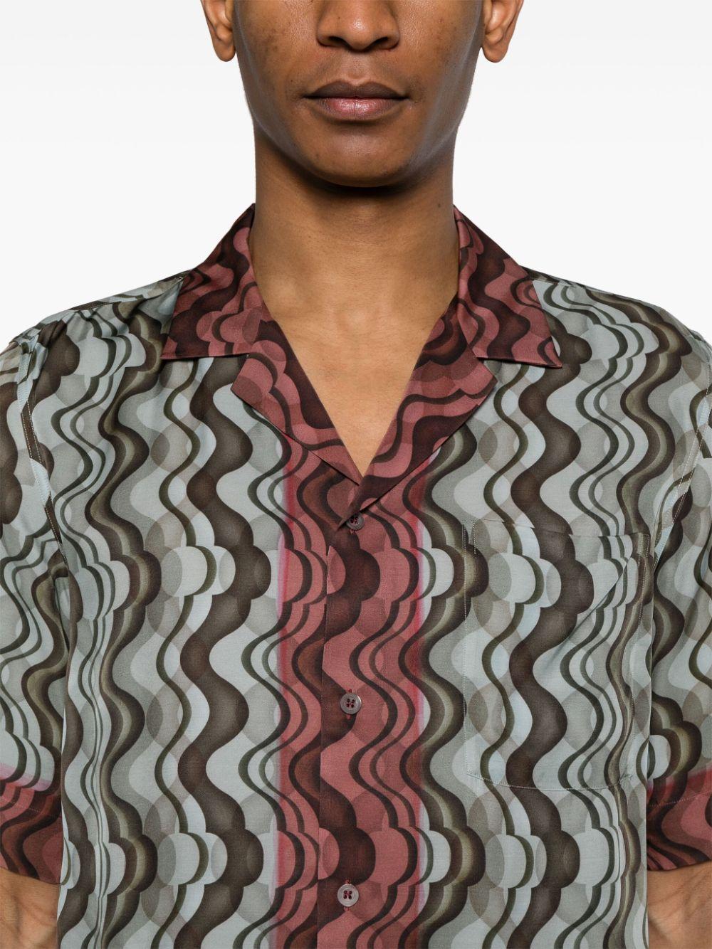 Dries Van Noten Brown Viscose Short Sleeve Shirt 241 020725 8099 703