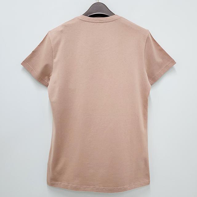 Moncler Logo Patch Cotton Jersey Short Sleeve T-Shirt Light Pink