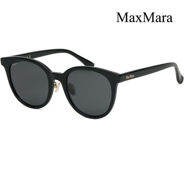 Max Mara Black Round Acetate Asian Fit Sunglasses MM0108K 01A
