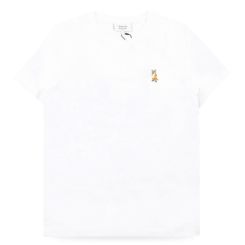 Maison Kitsune Women Lady Fox Patch Short Sleeve T-Shirt White