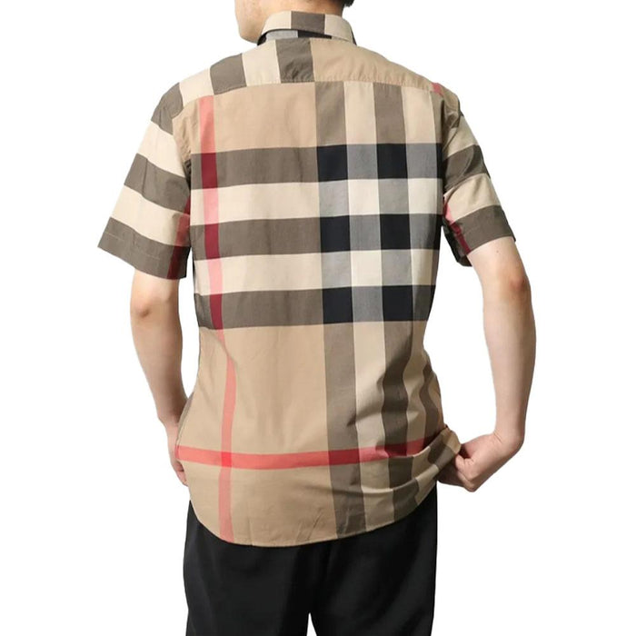 BURBERRY Men’s Check Short Sleeve Shirt 8079591