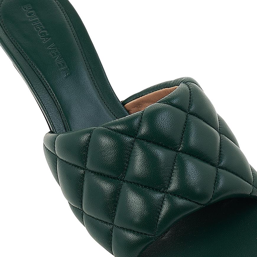 Bottega Veneta Padded Mule Sandals Women Green Leather