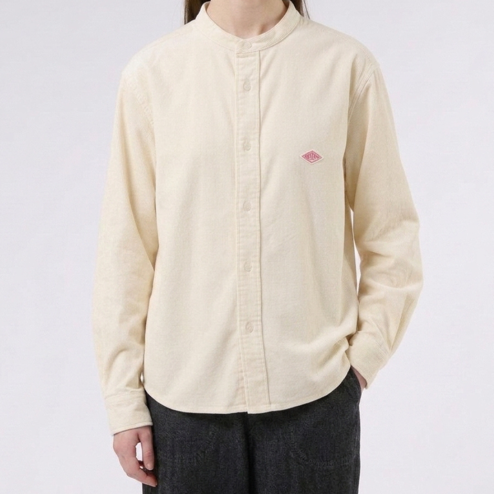 DANTON Women’s Corduroy Band Collar Shirt DT B0290 MCD